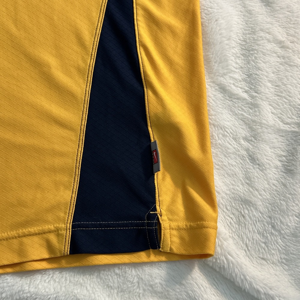 West Virginia Mountaineers Polo Shirt Men X-Large Yellow Blue Nike Dri Fit WVU - Picture 4 of 7